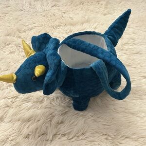 Triceratops Plush Basket Easter Egg Hunting Basket, Animal Plush Storage Basket